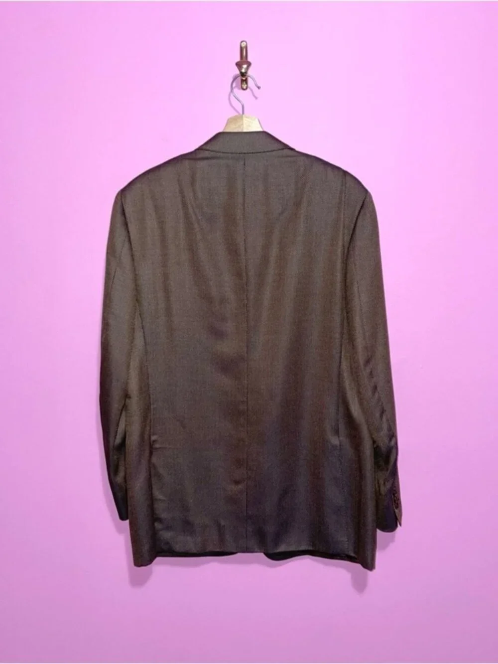 Canali Brown Label Silk Wool Sport Coat Brown Sheen Italy Luxury Blazer Men’s 44